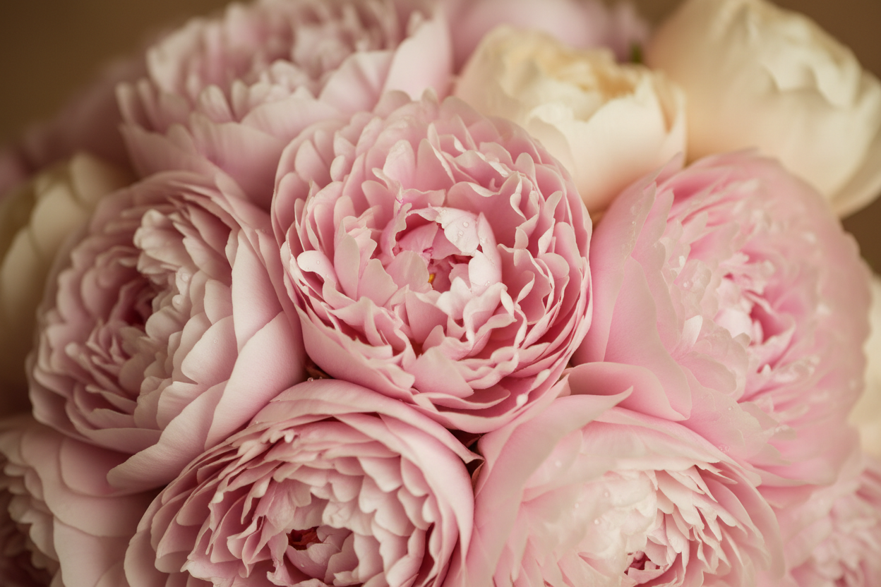 peony bouquet zoom in